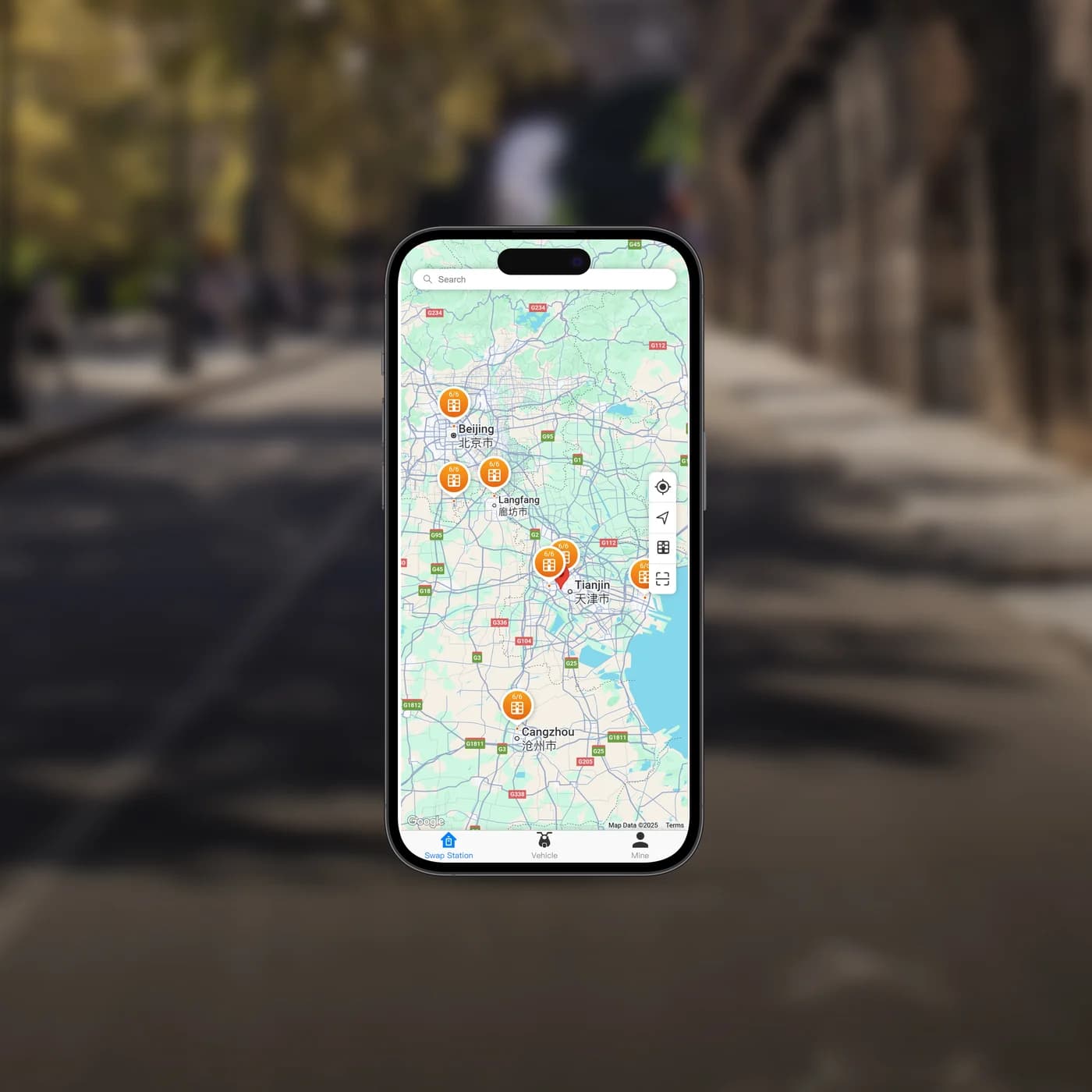 Station map screen