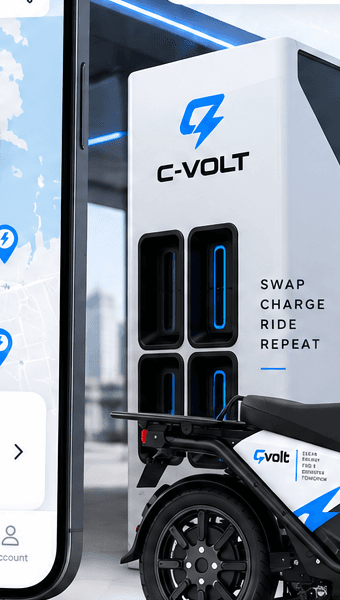 C-Volt battery swapping cabinet